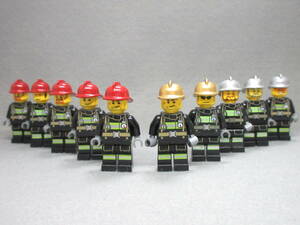 LEGO★正規品 消防士 ミニフィグ 10体セット 街の人 ミニフィグ CITY シリーズ 同梱可 レゴ シティ タウン ファイヤーマン 消防車 消防署