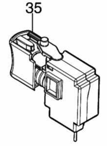 マキタ makita 40Vmax 充電式インパクトレンチ TW004GZ 用 スイッチＣ３ＪＲ－１Ａ－１ 651442-7 部品 修理 パーツ 建築 建設 足場 鳶職