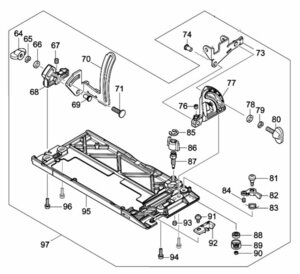 マキタ makita 18V 165mm 充電式 マルノコ HS611DZ 用 ベースアッセンブリ 64-71,73,74,76-96ツキ 136267-5 部品 パーツ 修理 丸のこ 丸鋸