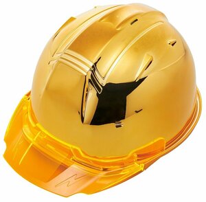 進和化学工業 Shinwa ヘルメット ＳＳ－１９Ｖプロゴールドミラー（黄金）オレンジＢ 建築 建設 電設 電気 工事 土木 工場 とび職 足場 屋