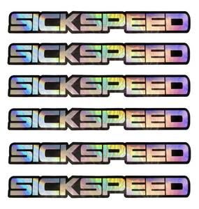 SICKSPEED　ロゴステッカー 1枚 オイルスリック ホログラム ホログラフィック USDM シックスピード シール スタンス ドリフト サーキット