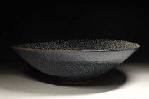 緑屋t■ 内田有二　油滴天目　大鉢　直径約33cm　　mae/11-213/5-2#120_画像2