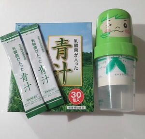 〈世田谷自然食品〉乳酸菌が入った青汁 30包+2包(おまけ) シェイカー付き② 