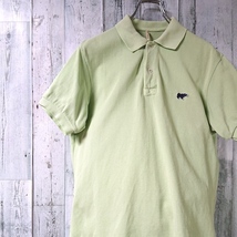 SCYE BASICS サイ ベーシックス ワンポイント 刺繍 ロゴ 半袖 ポロシャツ 38 M〜L 相当 黄緑 ライトグリーン_画像8