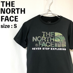 THE NORTH FACE ザ ノースフェイス ビッグプリントロゴ 半袖Tシャツ S 半袖カットソー プリントT 黒 ブラック