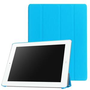 iPad ケース iPad 2/3/4世代（9.7inch) 兼用 三つ折スマートカバー PUレザー アイパッド ケース スタンド機能 シーブルー