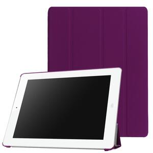 iPad ケース iPad 2/3/4世代（9.7inch) 兼用 三つ折スマートカバー PUレザー アイパッド ケース スタンド機能 パープル