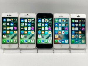 【中古・ジャンク】まとめ売り5台 液晶画面浮き 色ムラ 他 Apple iPhone5 SoftBank NW利用制限〇 本体 A-61437