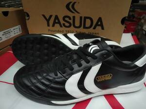 ヤスダ YASUDA サッカーシューズ フットサルシューズ トレーニングシューズ LIGARESTA TF YSD-F20.003 BLK/WHT 26,5cm 牛革／人工皮革 