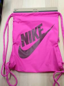 SALE ナイキ Nike ランドリーバッグ ジムサック デイバッグ DC4245-617(ピンク×ブラウン) 13L 34cm×44cm サイドポケット有 入荷数量少