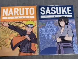 ☆クリアファイル☆ NARUTO ナルト　開閉式ロングホルダー　アニメガ 限定 2枚セット　うずまきナルト & うちはサスケ /ge39