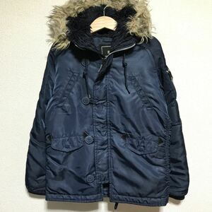 [即決古着]ALPHA INDUSTRIES/アルファインダストリーズ/N-3B/フライトジャケット/モッズコート/中綿/ネイビー/キッズ/子供用/130サイズ