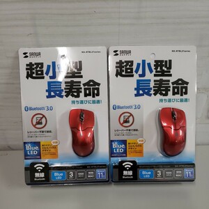 511y2316★サンワサプライ Bluetooth3.0 ブルーLEDマウス レッド MA-BTBL27R　２個セット