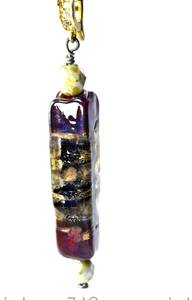 ガラス工芸家の創作した一点物のガラスのアクセサリー。トンボ玉 ( 10727-479) glass accessory BEADS 蜻蛉玉　ペンダントトップ