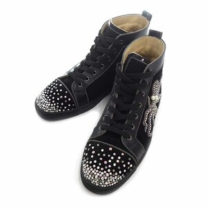 【特別価格】CHRISTIAN LOUBOUTIN ビジュー ラインストーン タコ デザイン ハイカット スニーカー