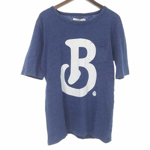 【特別価格】BURNOUT B ロゴ プリント クルーネック 半袖 Tシャツ