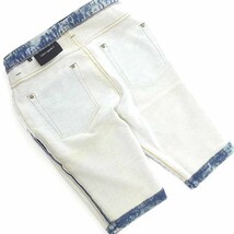 【PRICE DOWN】1 PIU 1 UGUALE 3 BLEACH TIGHT SLIM SHORTS デニム ショート パンツ_画像8