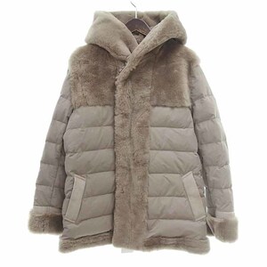 1 PIU 1 UGUALE 3 EMMETI MOUTON SHORT WRAP HOODED COAT コート