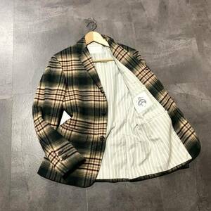 K ☆美品/ 高級感溢れる!! '上質フランネル生地' BROOKS BROTHERS BLACK FLEECE チェック柄 テーラードジャケット BB00 アウター 紳士服