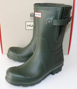 定価17000 新品 本物 HUNTER 靴 MENS ORIGINAL SIDE ADJ SHORT ブーツ MFS9079RMA ハンター JP26 UK7 US8 EU40/41 2002
