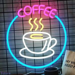 ネオンサイン LED看板 COFFEE SHOP お洒落 インテリア モダン カフェ 店舗装飾 アメリカンスタイル 視認性抜群! ディスプレイ 雰囲気作りの画像1