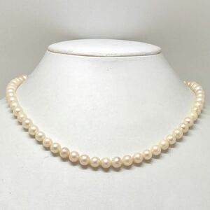 ［アコヤ本真珠ネックレス］N 重量約28.2g 約6-7mm珠 パール pearl necklace jewelry accessory silver シルバー DB0/DE0