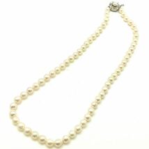 ［アコヤ本真珠ネックレス］N 重量約26.8g 約5.5-6mm珠 パール pearl necklace jewelry accessory silver シルバー DB0/DH0_画像3