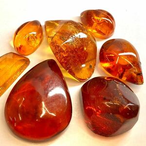 ［天然本琥珀7点おまとめ200ct］N ◎ ルース 裸石 宝石 ジュエリー jewelry アンバー こはく amberコハク ②