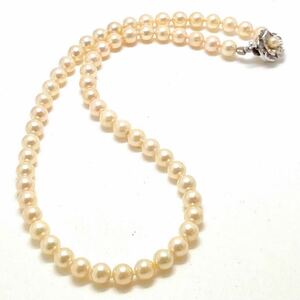 ［アコヤ本真珠ネックレス］N 重量約28.8g 約6.5-7mm珠 パール pearl necklace jewelry accessory silver シルバー DC0/EA0