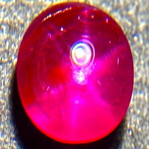 ［天然スタールビー1.002ct］N 5.4×4.5mm ルース ソーティング付 裸石 star ruby 宝石 ジュエリー jewelry スター効果