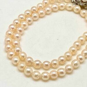 ［アコヤ本真珠ネックレス］D ◎ 重量約26.8g 約5.5-6mm珠 パール pearl necklace jewelry accessory silver シルバー DB0/DH0