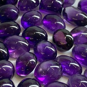 ［天然アメジスト35点おまとめ300ct］ D ルース 裸石 宝石 ジュエリー カボション jewerly ジュエリー amethyst 紫水晶 