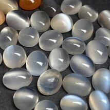 ［天然ムーンストーン40点おまとめ100ct］N ルース 裸石 宝石 ジュエリー jewelry moon stone シラー効果 パワーストーン カボション _画像2