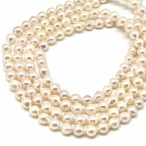 ［アコヤ本真珠ネックレス］D ◎ 重量約83.3g 約6.5-7mm珠 パール pearl necklace jewelry accessory silver シルバー DB0/EA5