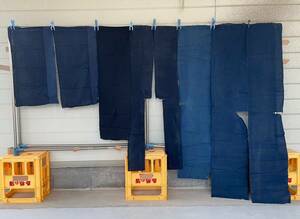 【カスリ放出】(96)　約167×30　古布　藍染　はぎれ　リメイク　素材　パッチワーク　ボロ　かすり　絣　希少　うぶだし　珍品