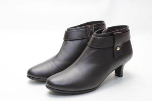 38# new goods!GIROji-ro original leather ZIP attaching bootie -(24.5cm2E)