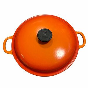 ◆中古品◆ルクルーゼ LE CREUSET シグニチャー ビュッフェ キャセロール 26 オレンジ 両手 鍋 本体のみ J52322NI