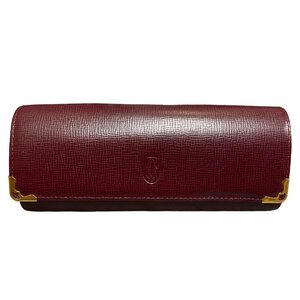 【中古品】 Cartier カルティエ メガネケース ボルドー ケースのみ 中身無し L52280RD