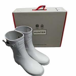 * secondhand goods *HUNTER original li fine do Short rain boots boots WFS1098RMA lady's 24cm gray series R52262NK