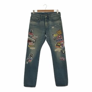 ◆中古品◆HYSTERIC GLAMOUR ヒステリックグラマー KINKY ジーンズ デニム サイズ30 ダメージデニム 柄プリント Q50919NSS