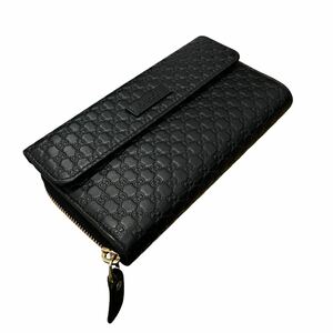 【美品】☆GUCCI ラウンドファスナー長財布 ☆ グッチ／ブラック／ウォレット／ブランド／オススメ／お買い得