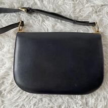 【1円〜】CELINE セリーヌ ヴィンテージ 馬車金具 ホースキャリッジ ロゴ　レザー セミ ショルダーバッグ ネイビー _画像3