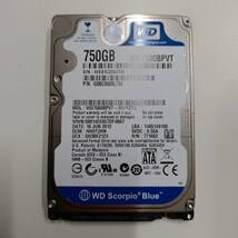 S445【内蔵2.5inchHDD・正常・156時間】WDC WD7500BPVT 750GB SATA【中古】_画像1