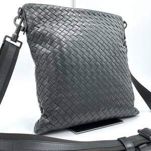 1円 【希少品】ボッテガヴェネタ BOTTEGAVENETA レザー ショルダーバッグ メッセンジャーバッグ イントレチャート サコッシュ メンズ