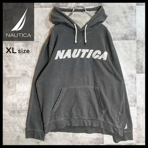 【USED】ノーティカ NAUTICA プルオーバー パーカー 刺繍ロゴ ゆるだぼ 00s USA 古着 XL グレー ☆送料無料☆