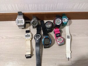 【AW459】 デジタル 腕時計 おまとめ 10点 CASIO G-SHOCK protection DW-5600 FREE STYLE SHARK 300 FT ELECTRO メンズ レディース 