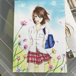 Art hand Auction Slender girl handwritten illustration, comics, anime goods, hand drawn illustration