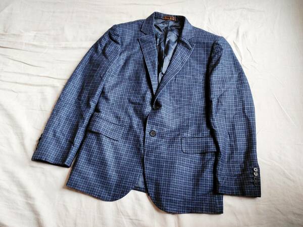 美品 Ermenegildo Zegna エルメネジルド ゼニア BARON’S heritage ジャケット ウール チェック 裏地ロゴ総柄 紺 ネイビー イタリア ★11