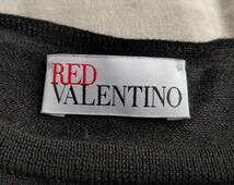 美品 RED VALENTINO レッドヴァレンティノ ニット セーター プルオーバー ウール リブ S 長袖 黒 ブラック イタリア製 レディース ★11_画像6