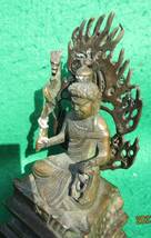 仏像　不動明王　仏教美術　銅器　真鍮　置物　時代物　わかる方へ　サイズ等写真にて　1体_画像5